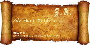 Zádori Milán névjegykártya